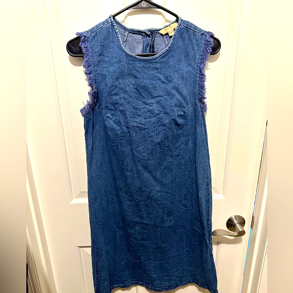 Denim sleeveless shift dress